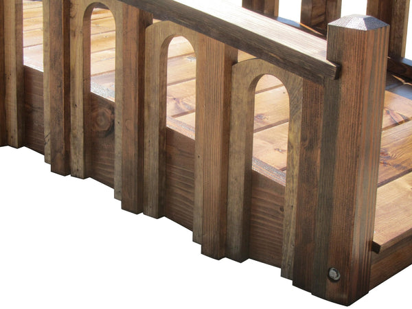 Pond Bridge with Arched Railings for Backyard 8 ft Terrace with Windows - SamsGazebos Handcrafted Garden Structures