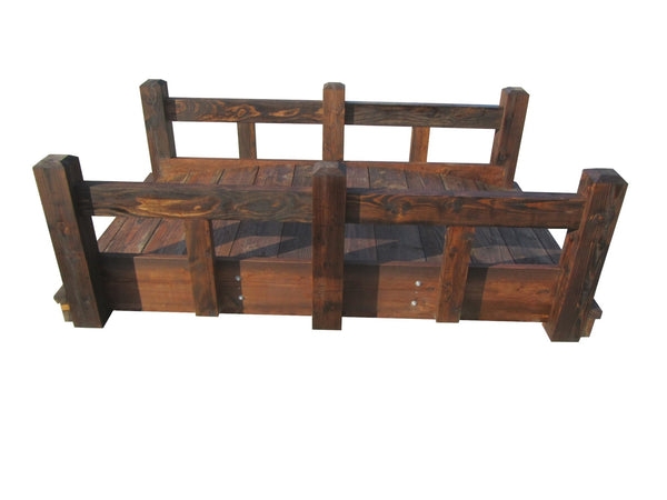 Backyard Bridge with Split Rails 8 ft x 4 ft Colorado - SamsGazebos Handcrafted Garden Structures