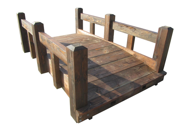Backyard Bridge with Split Rails 8 ft x 4 ft Colorado