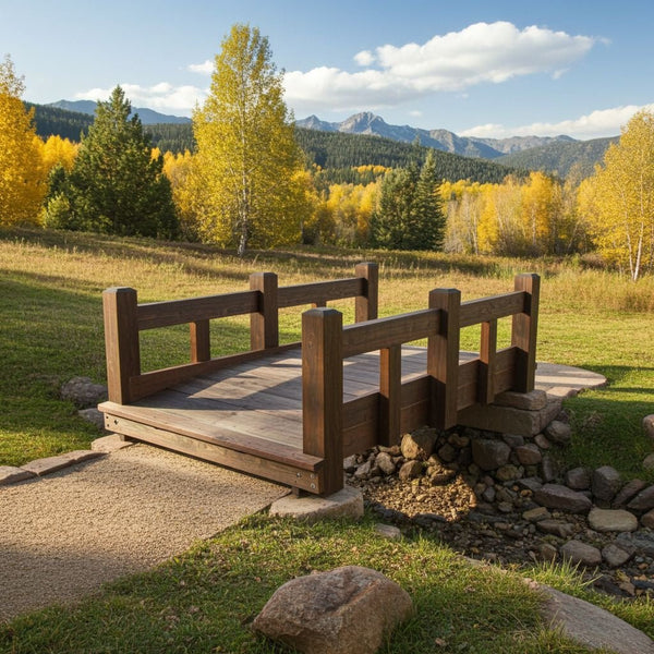 Backyard Bridge with Split Rails 8 ft x 4 ft Colorado