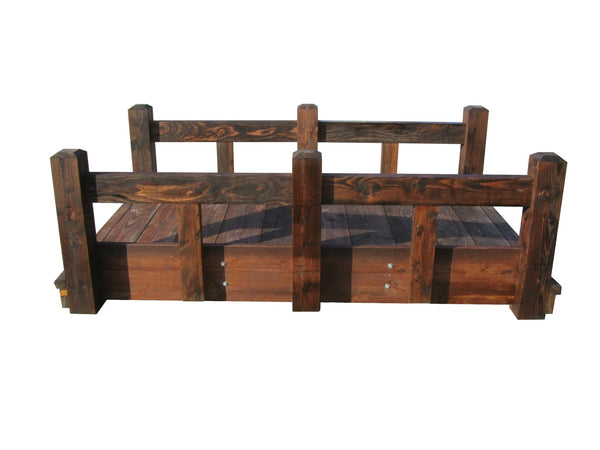 Backyard Bridge with Split Rails 8 ft x 4 ft Colorado - SamsGazebos Handcrafted Garden Structures