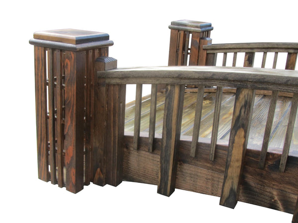 Garden Bridge with 4 Trellis Posts 7 ft. - SamsGazebos Handcrafted Garden Structures
