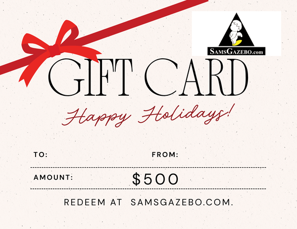 SamsGazebo.com Digital Gift Cards - SamsGazebos Handcrafted Garden Structures