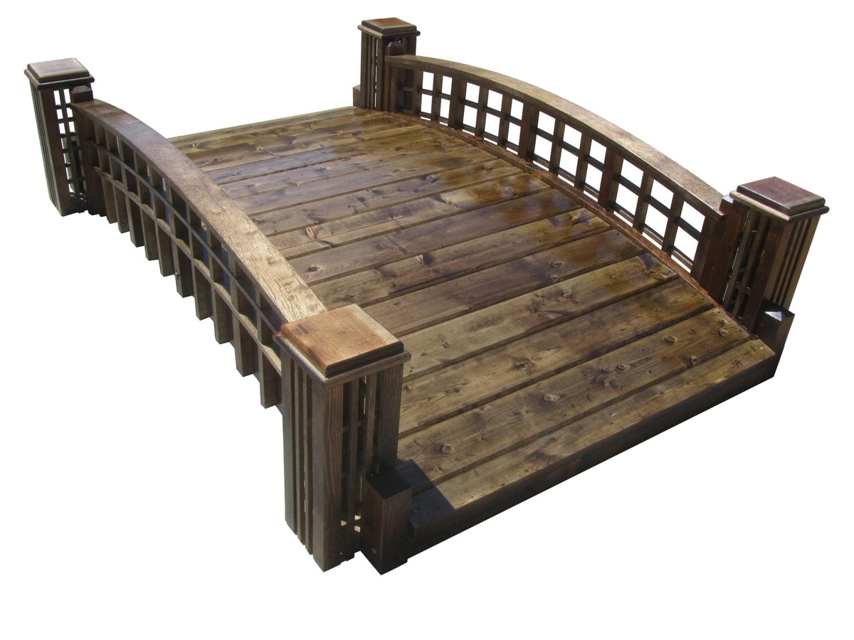 Pond bridge-arched lattice railings 7 ft x 4 ft - SamsGazebos ...