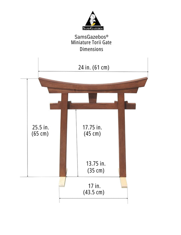 Miniature Japanese Shinto Torii Gate 26 In. - SamsGazebos Handcrafted Garden Structures