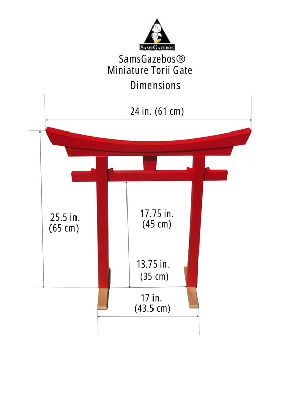 Miniature Japanese Shinto Torii Gate 26 In. - SamsGazebos Handcrafted Garden Structures