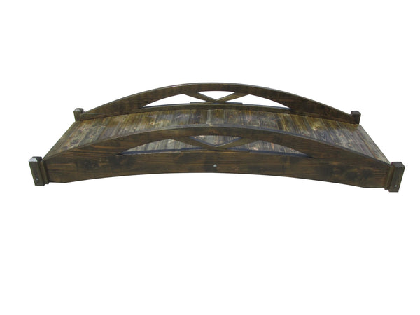 Musashi Japanese wood garden bridge 8 ft. - SamsGazebos Handcrafted Garden Structures
