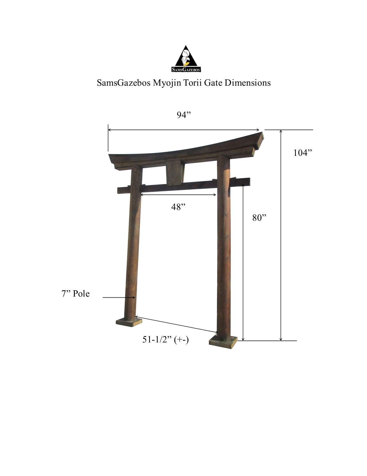 Torii Gate Types Japanese Torii Gate 8 foot Myojin Style