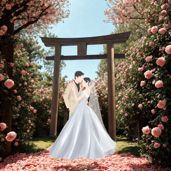 Torii Gate 8 ft Japanese Garden Gate Myojin Style - SamsGazebos Handcrafted Garden Structures