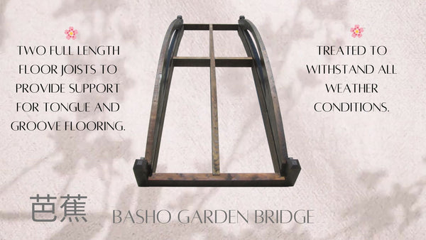 Basho Garden Bridge 8 ft. - SamsGazebos Handcrafted Garden Structures