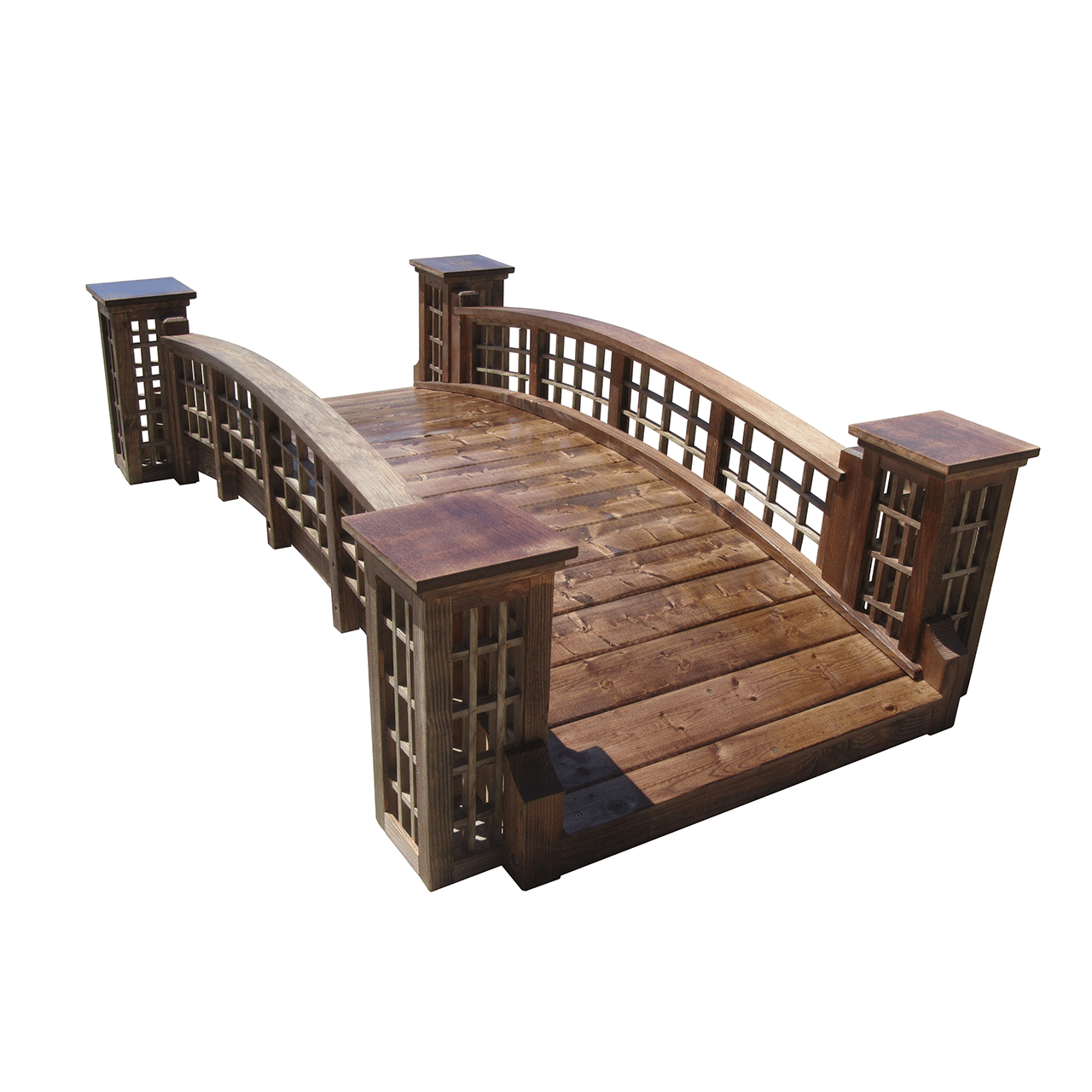 wood trellis posts SamsGazebos 7 ft Trellis Garden Bridge with 4 Trellis Posts