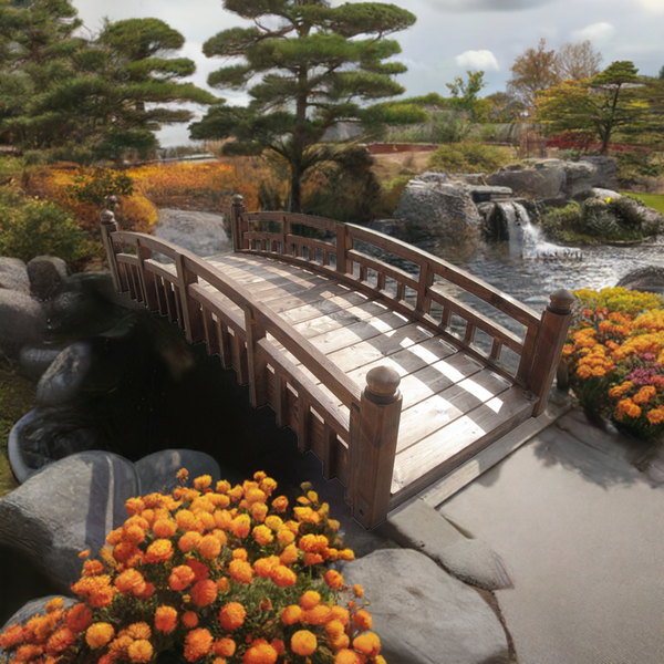 Japanese Wood Garden Bridge 8 feet