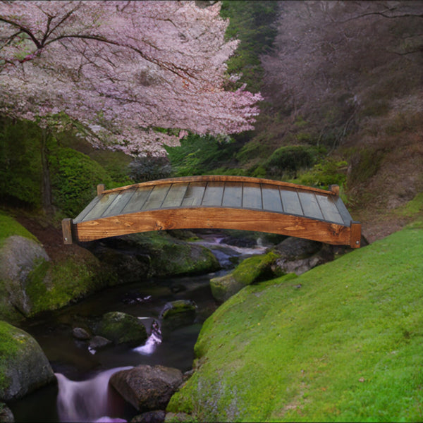 Garden Bridges - 6-foot Japanese Zen Wooden Garden Bridge