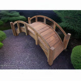 Garden Bridge - Miniature Japanese Wooden Garden Rainbow Bridge 25 Inch Brown