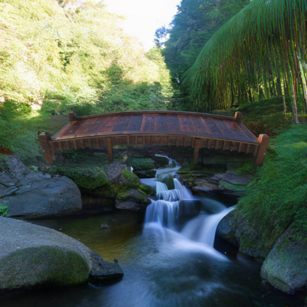 Garden Bridges - 12-foot Wooden Garden Bridge With Low Rails Commercial Grade