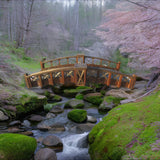 Garden Bridge - 7-foot Secret Garden Bridge With Cross Halving Lattice Rails