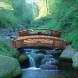 Garden Bridge - 6-foot Sunburst Wooden Garden Bridge