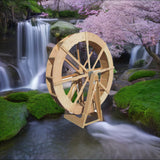 Water Wheel - 4 Foot Japanese Wooden Water Wheel Free Standing