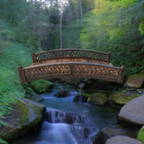 Garden Bridges - 6-foot Butterfly Garden Bridge With Diamond Lattice Railings