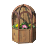 Italian Wall Mount Wooden Gazebo Planter with Dome Roof