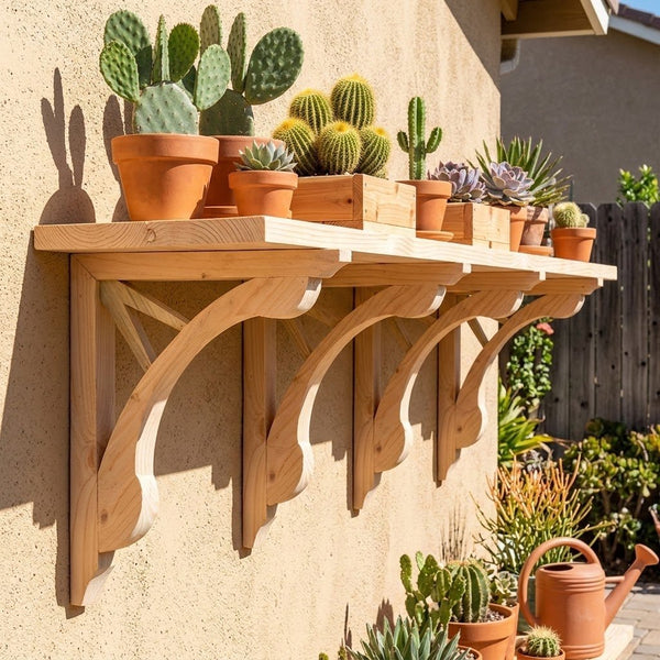 Wood Corbel Brackets Victory 16 in 2-Pack - V Cutout Craftsman Design - SamsGazebos
