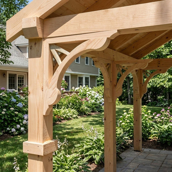 Wood Corbel Brackets Victory 16 in 2-Pack - V Cutout Craftsman Design - SamsGazebos