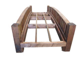 12 foot Wooden Garden Bridge Medium Rails-SamsGazebos Handcrafted Garden Structures