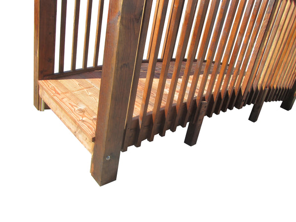 12 foot Wooden Garden Bridge with High Rails-SamsGazebos Handcrafted Garden Structures