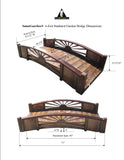 6 foot Sunburst Wooden Garden Bridge-SamsGazebos Handcrafted Garden Structures