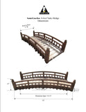 Japanese Garden Bridge with Finials 8 feet dimensions