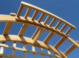 SamsGazebos Garden Wooden Arbor with Bench Grid Trellis Backdrop Natural-SamsGazebos Handcrafted Garden Structures