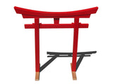 Red Shinto Shrine Gate front-SamsGazebos Handcrafted Garden Structures