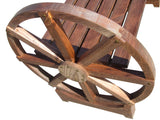 Country Wooden Garden Bench with Wheel Legs-SamsGazebos Handcrafted Garden Structures