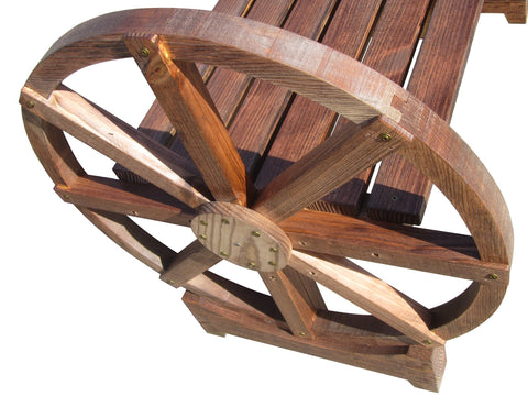 Country Wooden Garden Bench with Wheel Legs