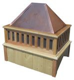 French Rectangle Wooden Cupola with Copper Roof 27 Inches Tall-SamsGazebos Handcrafted Garden Structures