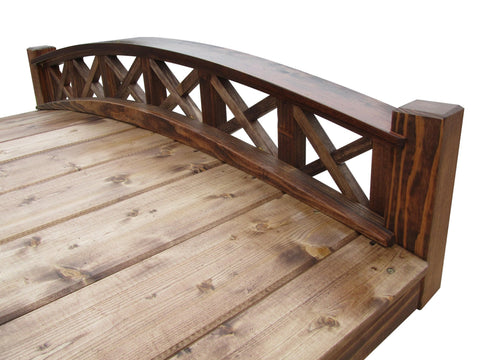 4-foot Swan Garden Bridge with Cross Halving Lattice Railings