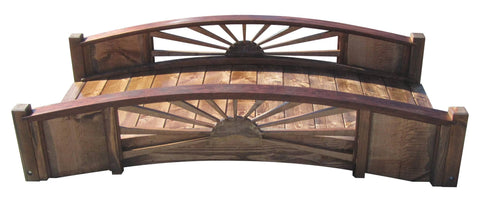6-foot Sunburst Wooden Garden Bridge