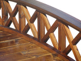 6 ft Wooden Garden Bridge with Cross Halving Lattice Railings closeup