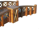 7 ft Garden Bridge with Half Halving Lattice Rails side