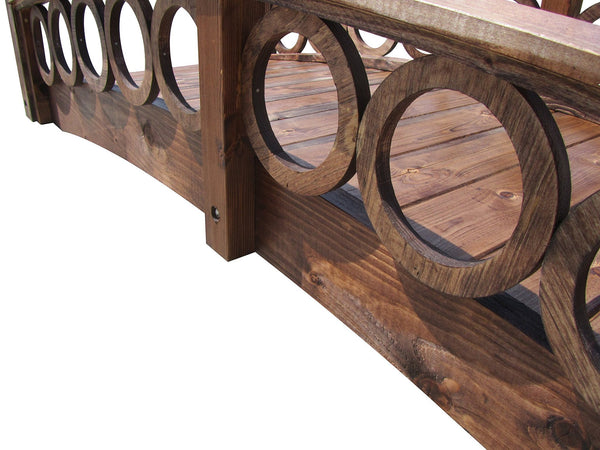 Rose Garden Bridge with Ring Railings 8 ft. - SamsGazebos Handcrafted Garden Structures