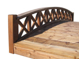 Wooden Garden Bridge with Lattice Railings profile