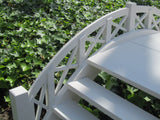 SamsGazebos Fairy Tale Wooden Garden Stair Bridge with Lattice Railings 33 Inches White-SamsGazebos Handcrafted Garden Structures