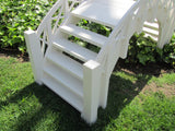 SamsGazebos Fairy Tale Wooden Garden Stair Bridge with Lattice Railings 33 Inches White-SamsGazebos Handcrafted Garden Structures