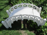 SamsGazebos Fairy Tale Wooden Garden Stair Bridge with Lattice Railings 33 Inches White-SamsGazebos Handcrafted Garden Structures