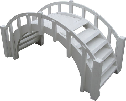 Fairy Tale Small Garden Bridge with Picket Railings 33 Inches Unfinished