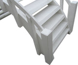 Small Garden Bridge Picket Railings Stairs closeup