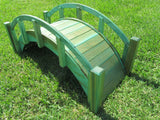 Japanese Wooden Garden Bridge 25 Inch Green on Lawn