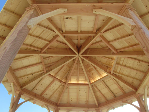 Octagon Wooden Garden Patio Gazebo with Pagoda Roof 10 ft. - SamsGazebos Handcrafted Garden Structures