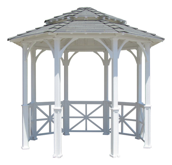 10 foot Octagon Wood Garden Gazebo with Two Tiered Roof-SamsGazebos Handcrafted Garden Structures