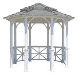 10 foot Octagon Wood Garden Gazebo with Two Tiered Roof-SamsGazebos Handcrafted Garden Structures